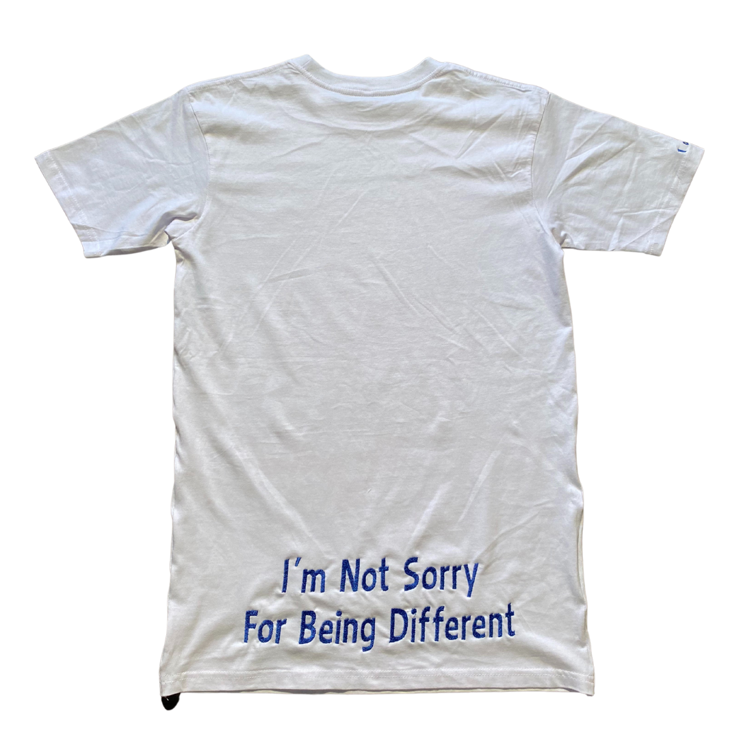 Unapologetic Youth red, white, and blue t-shirt with patriotic design, casual fit, and bold colors displayed on a plain background.