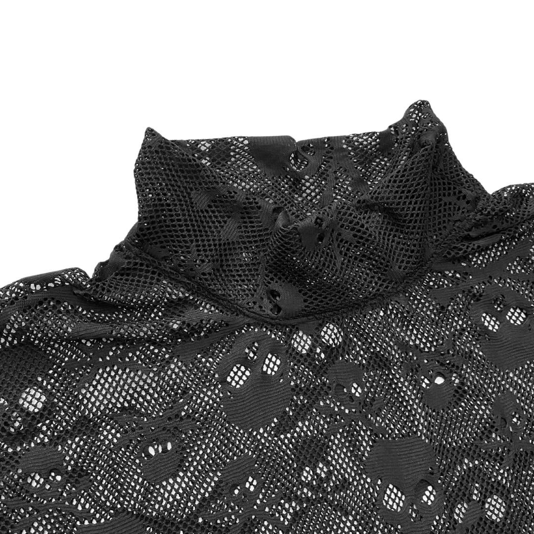 Unapologetic Youth Spooky V1 long sleeve shirt with Halloween-themed design, black fabric, and detailed spooky graphics.