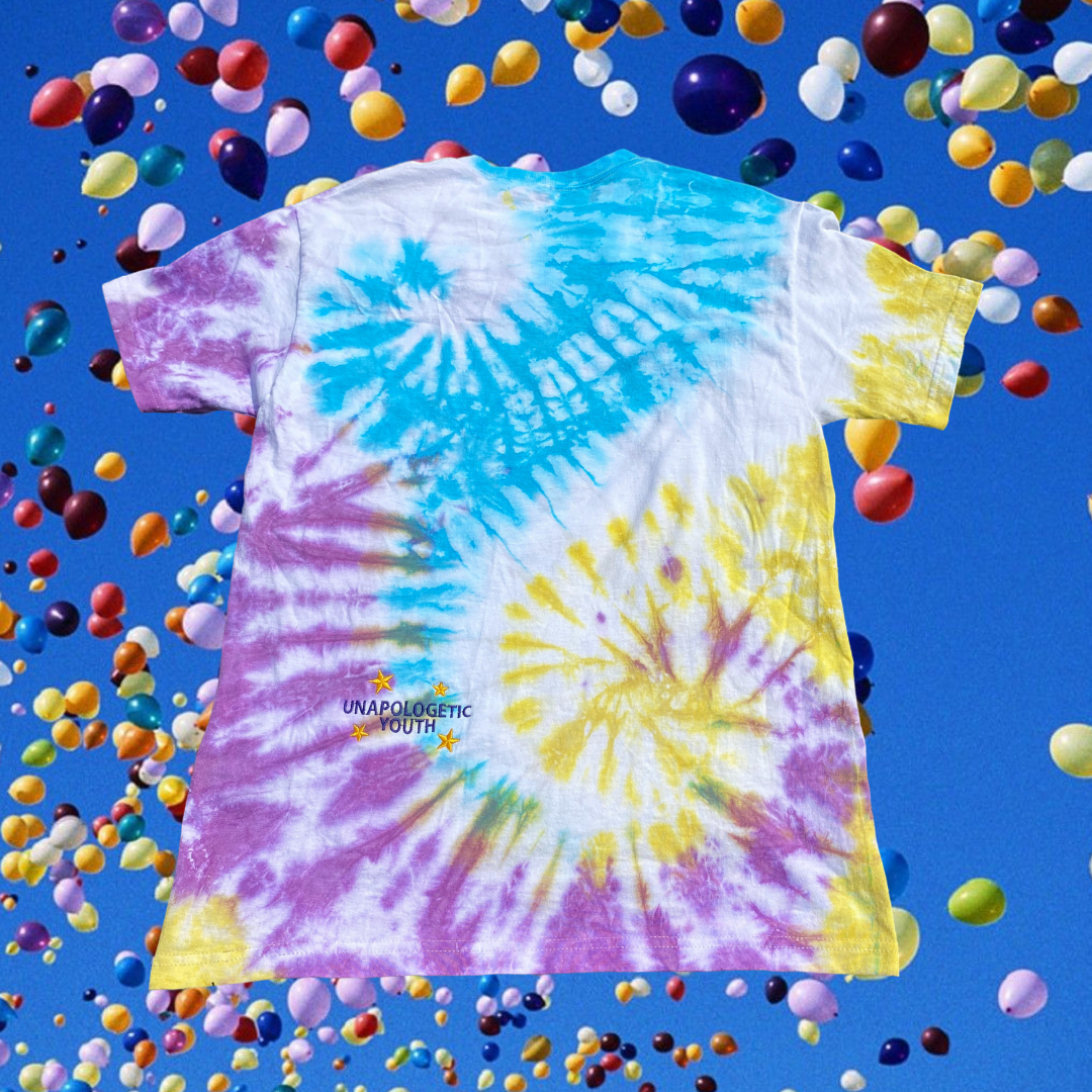 Unapologetic Youth Spaceman Nebula t-shirt featuring a cosmic nebula design on soft, comfortable fabric.