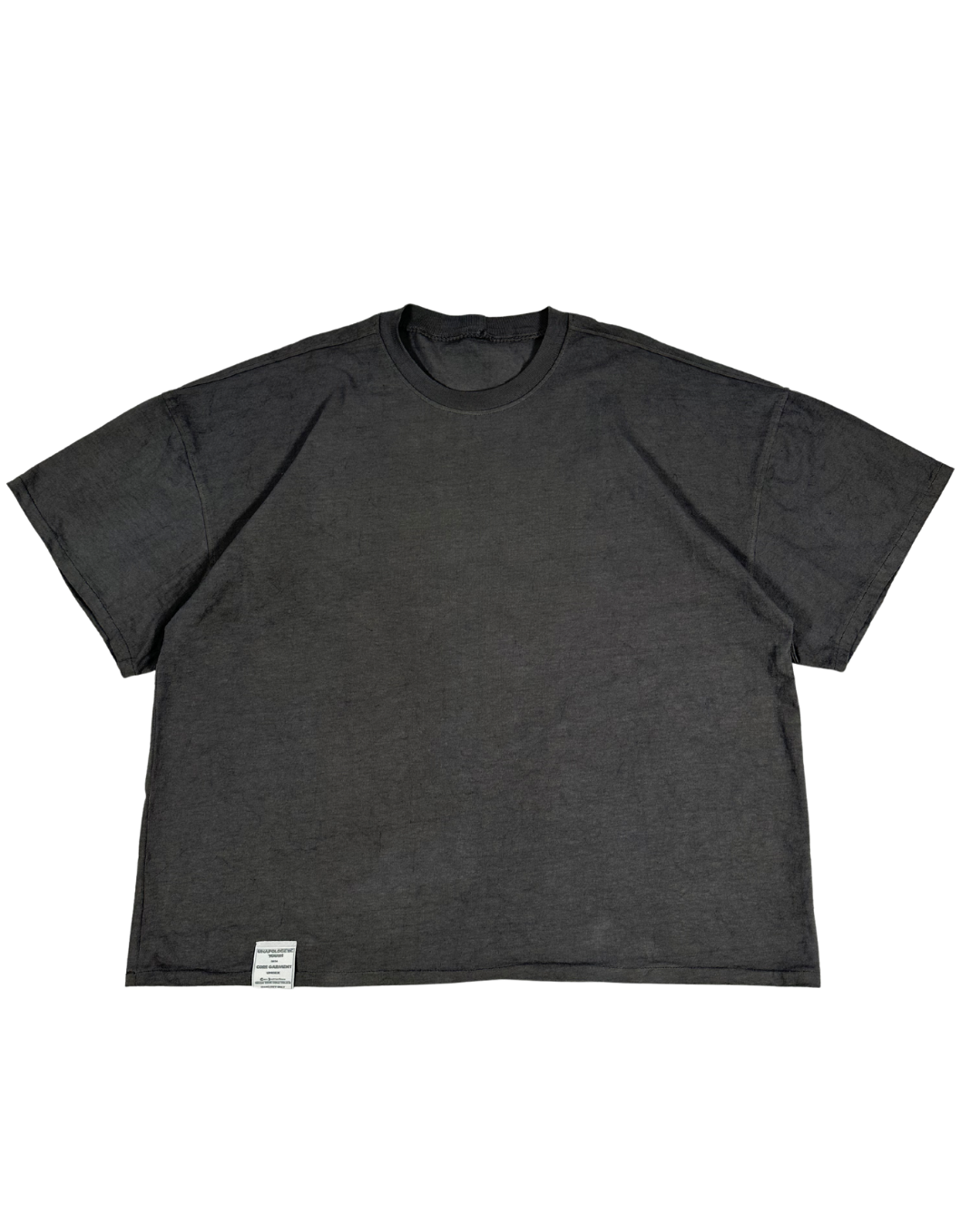 Unapologetic Youth Signature Tee, black cotton t-shirt with logo print, casual fit and short sleeves, front view.