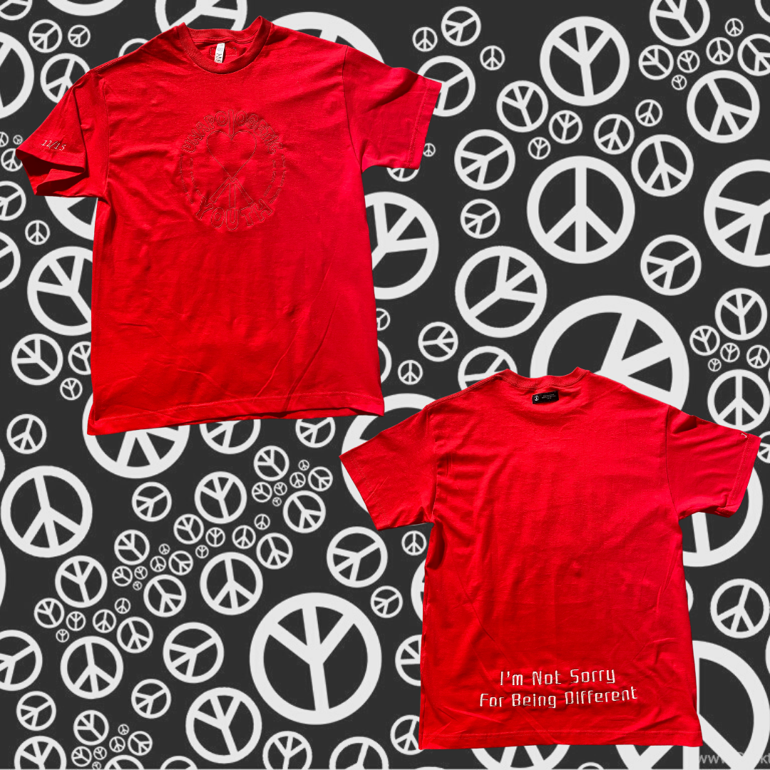 Large Unapologetic Youth T-Shirt in white with bold graphic design, casual fit, and round neckline.