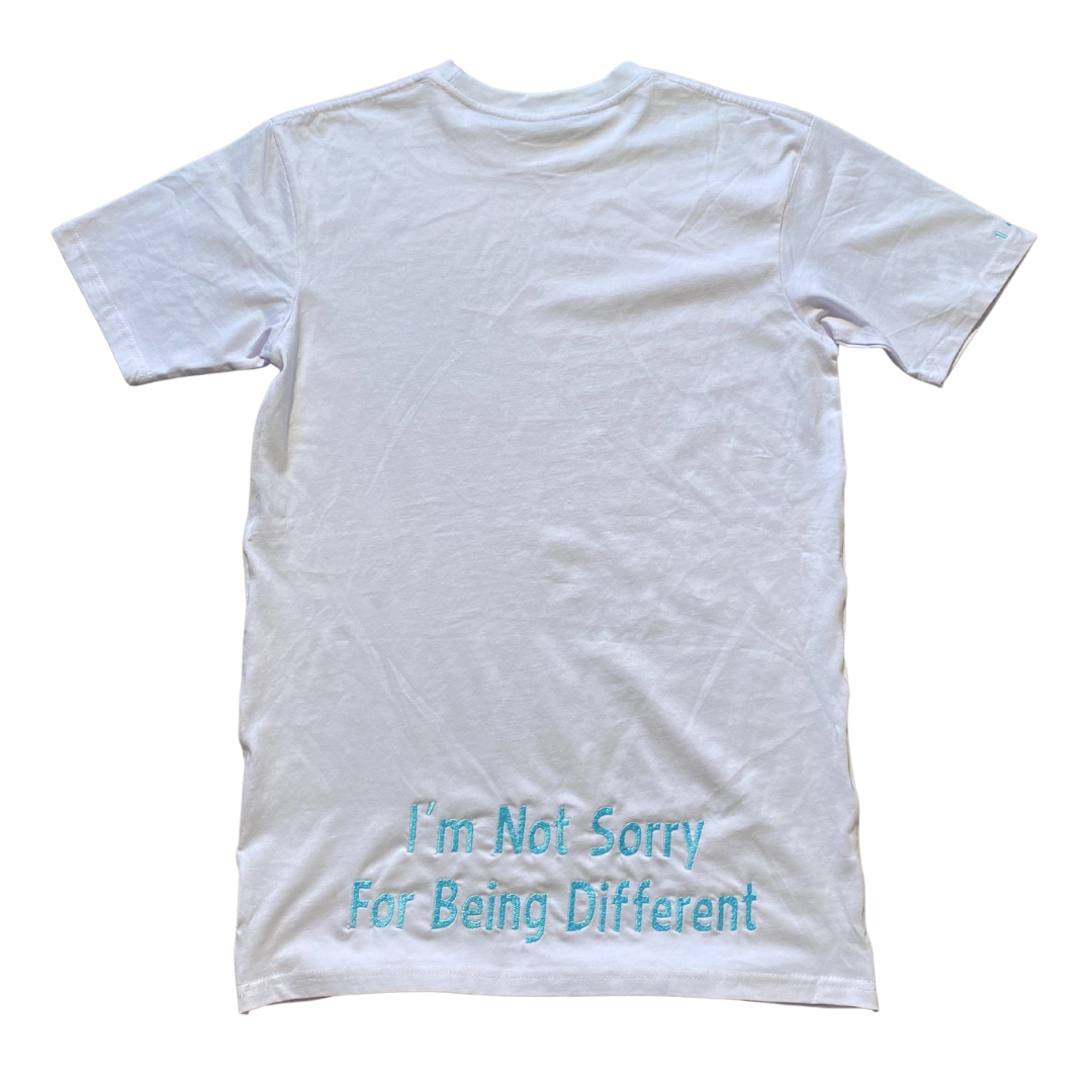 Unapologetic Youth blue T-shirt featuring a vibrant blue tone and casual fit, displayed flat against a white background.