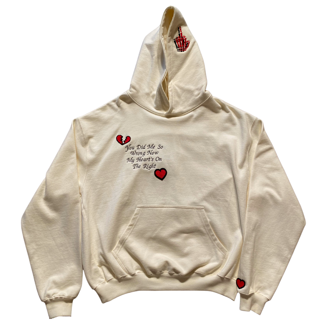 Unapologetic Youth Love Sick XL hoodie in black with bold white text, casual streetwear style, front view.