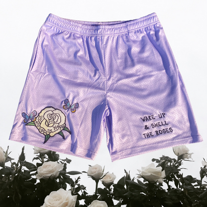 Unapologetic Youth Rose City shorts in vibrant pink with floral pattern, casual fit, and adjustable drawstring waist.