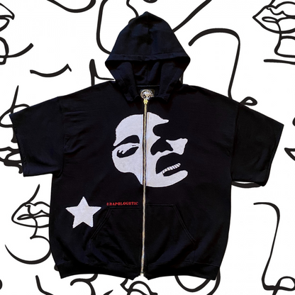 Unapologetic Youth Faces sweatshirt featuring a graphic design of two stylized faces on a comfortable hoodie.