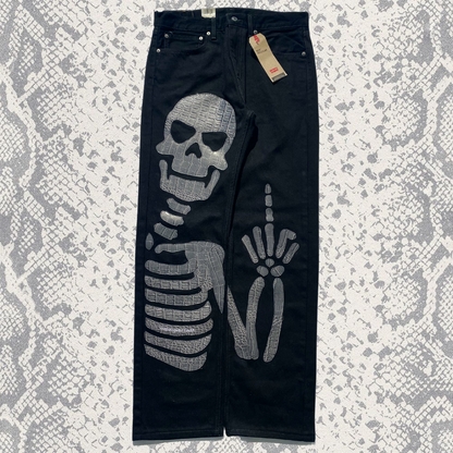 Unapologetic Youth To The Bone jeans in a 1/1 fit, showing denim fabric with distressed details and classic jean styling.