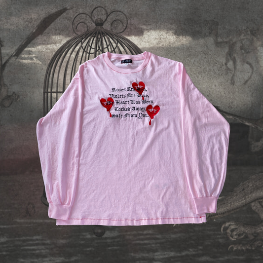 Unapologetic Youth Safe Place long sleeve shirt in black with minimalist design on the front, casual fit, and comfortable fabric.