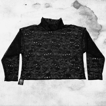 Unapologetic Youth Spooky V1 long sleeve shirt with dark, spooky graphic design on black fabric.
