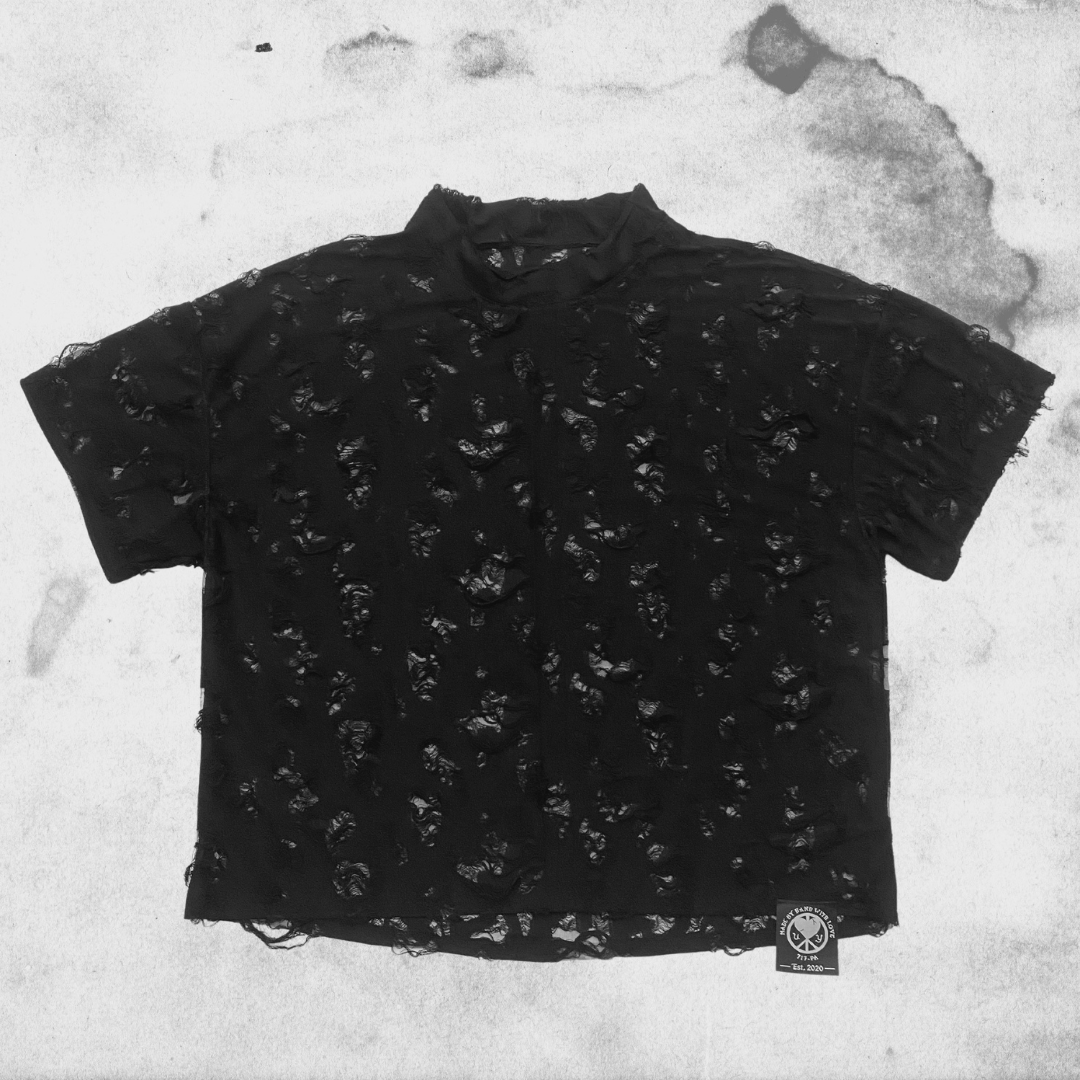 Unapologetic Youth Spooky V1 T-Shirt with spooky graphic design, black short-sleeve shirt displayed on a plain background.