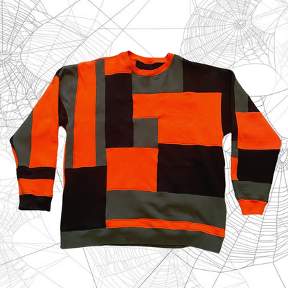 Unapologetic Youth Spooky v2 crewneck sweatshirt with spooky graphic print in black and white on front.