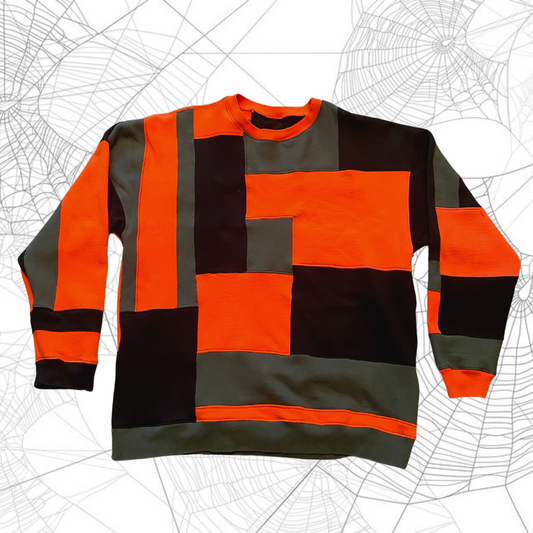 Unapologetic Youth Spooky v2 crewneck sweatshirt with spooky graphic print in black and white on front.