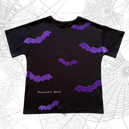 Unapologetic Youth Spooky V2 T-Shirt featuring dark, spooky graphic design on black fabric.