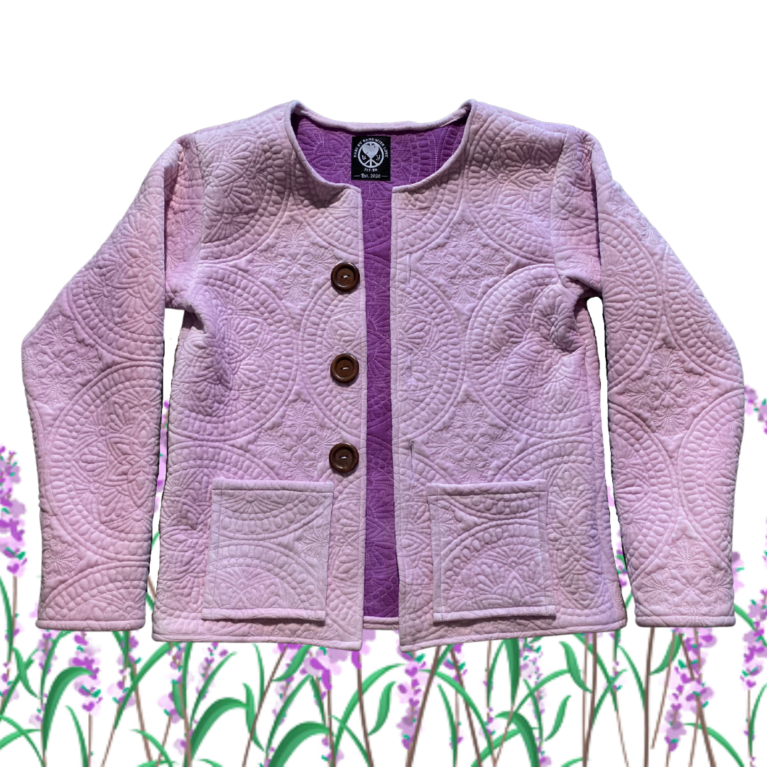 Large lavender cardigan by Unapologetic Youth, featuring a cozy knit fabric and relaxed fit, displayed on a hanger.