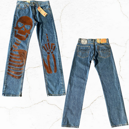 Unapologetic Youth "To The Bone" jeans, 1/1, featuring classic denim with distressed details and a modern fit.