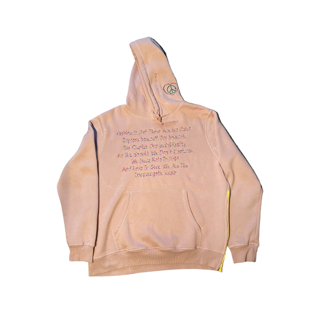 Black Unapologetic Youth hoodie with front pocket and adjustable drawstrings, casual and comfortable for everyday wear.