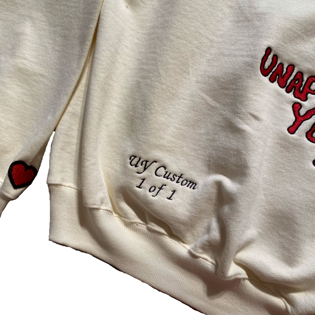 Unapologetic Youth Love Sick XL hoodie in black featuring bold white graphic print on front, casual and comfortable fit.