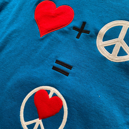 Unapologetic Youth Peace + Love 2XL hoodie featuring a colorful graphic design and soft fabric, front view image.