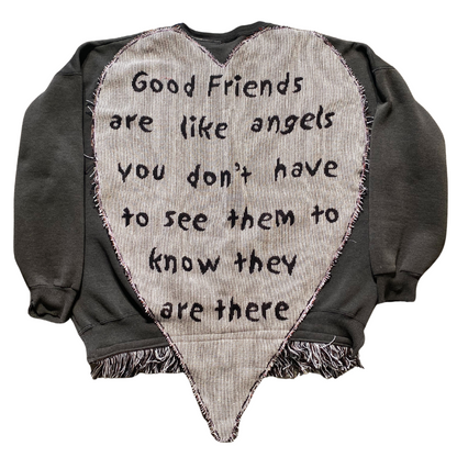 Unapologetic Youth My Dear Friends crewneck or poncho featuring a cozy, stylish design with colorful graphic artwork.