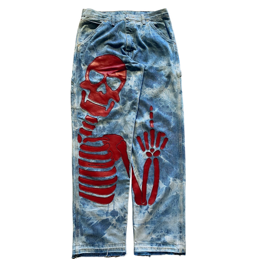 Light blue Unapologetic Youth To The Bone jeans with a 32x32 fit, featuring classic denim texture and stitching details.