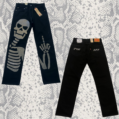 Unapologetic Youth "To The Bone" jeans in 1/1 fit, showcasing distressed denim with a casual, stylish design.