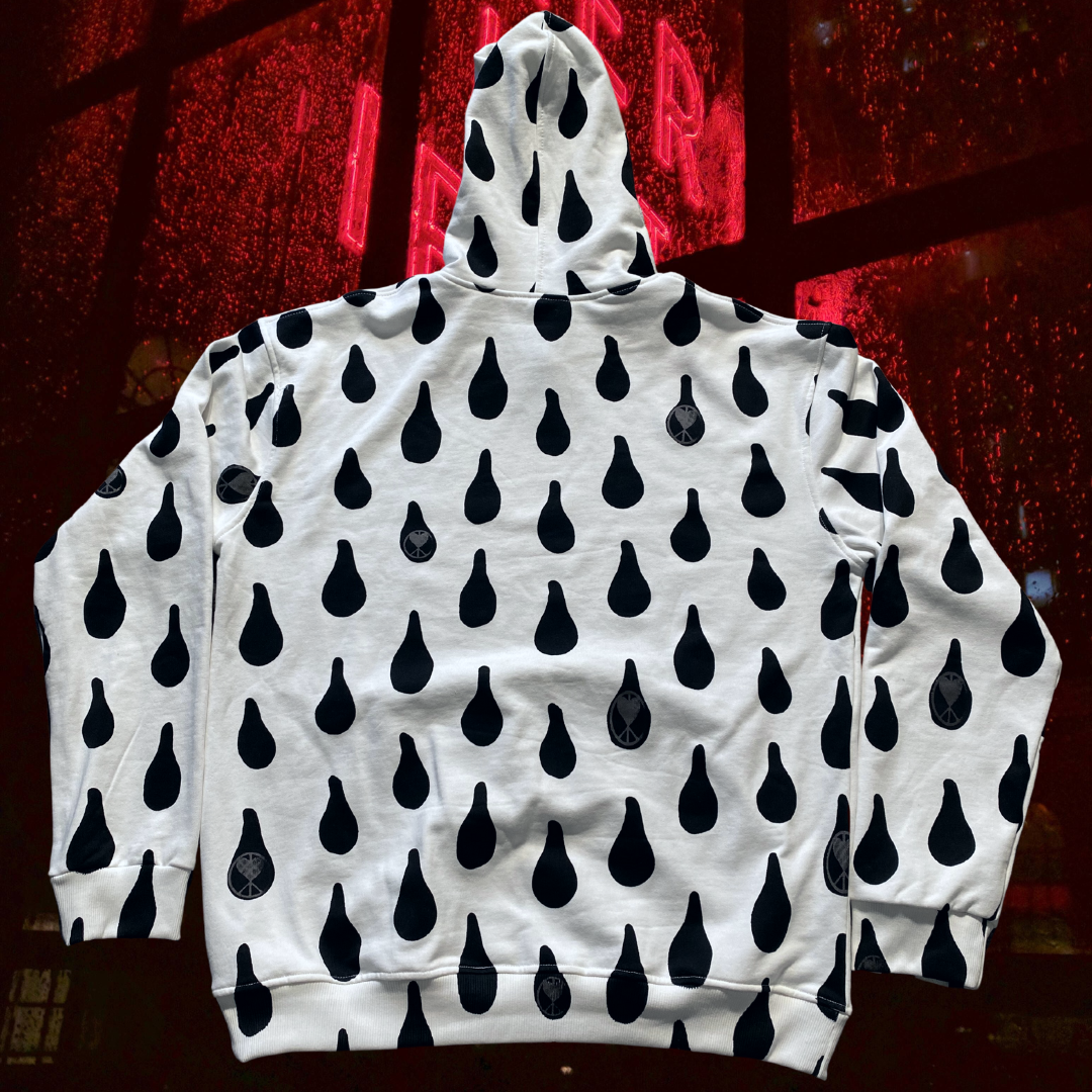 Unapologetic Youth Rain On My Skin hoodie featuring a rain-themed graphic design on soft fabric.