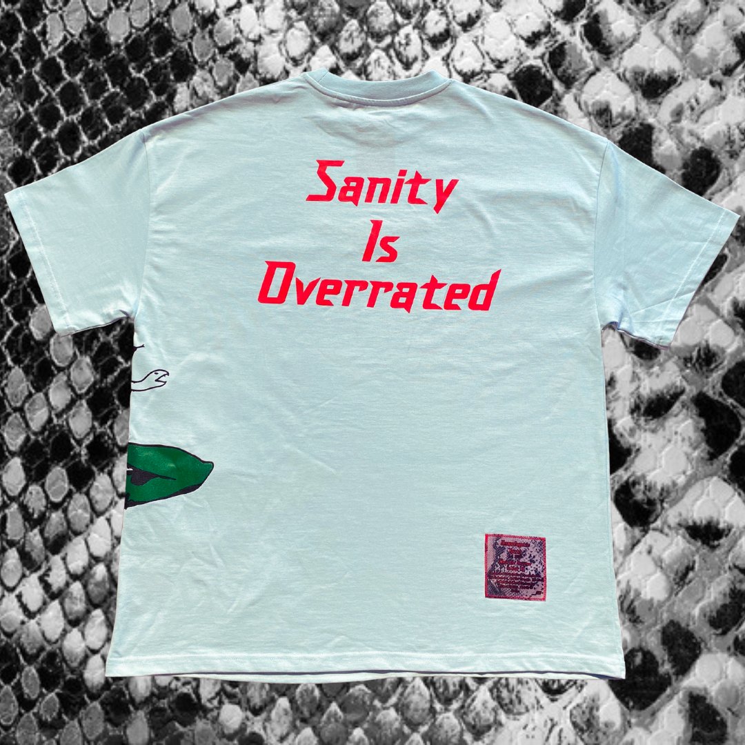 Unapologetic Youth Sanity T-shirt featuring bold graphic design on soft cotton fabric, displayed on a plain background.