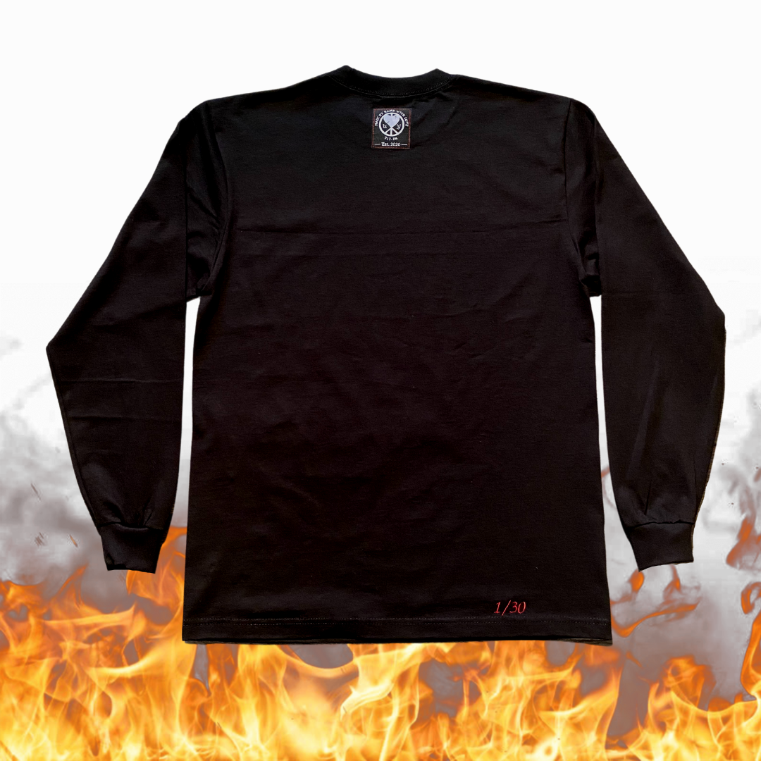 Unapologetic Youth long sleeve shirt titled "Ignite The Flame" with bold graphic design on black fabric.