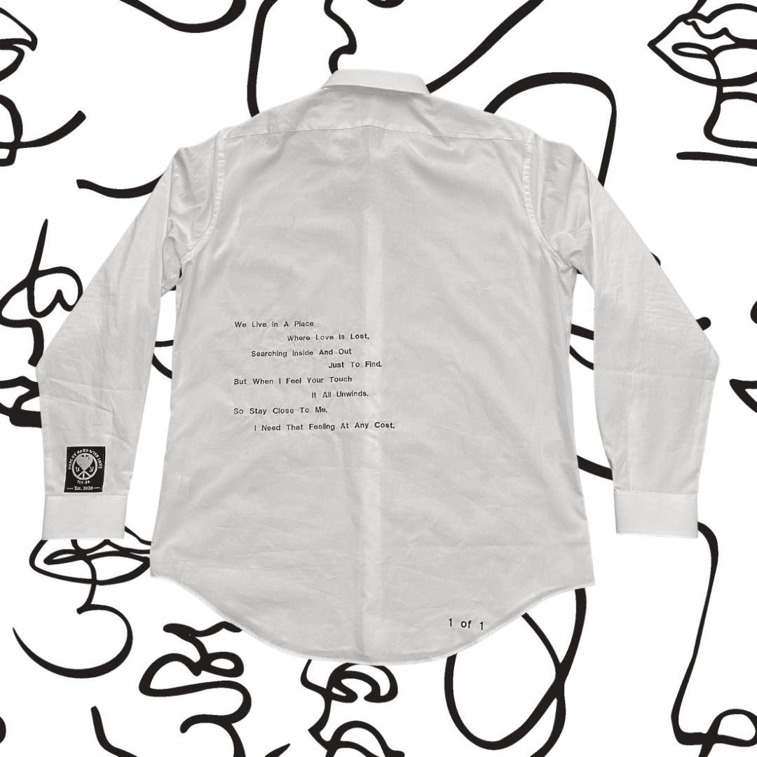 Unapologetic Youth button-down shirt featuring a bold face pattern, long sleeves, and classic collar for a stylish look.