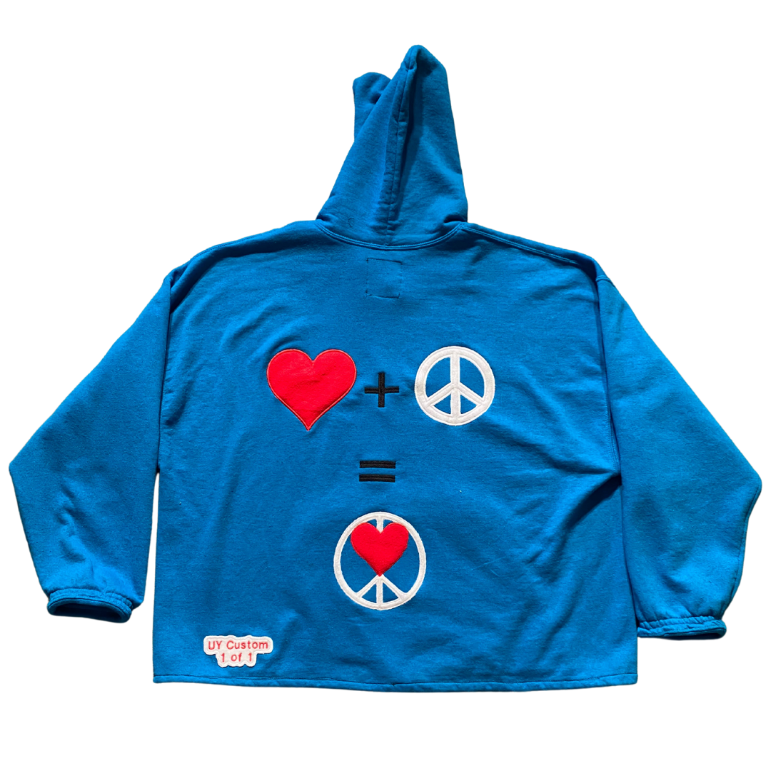 Unapologetic Youth Peace + Love 2XL hoodie featuring a colorful graphic design on the front.