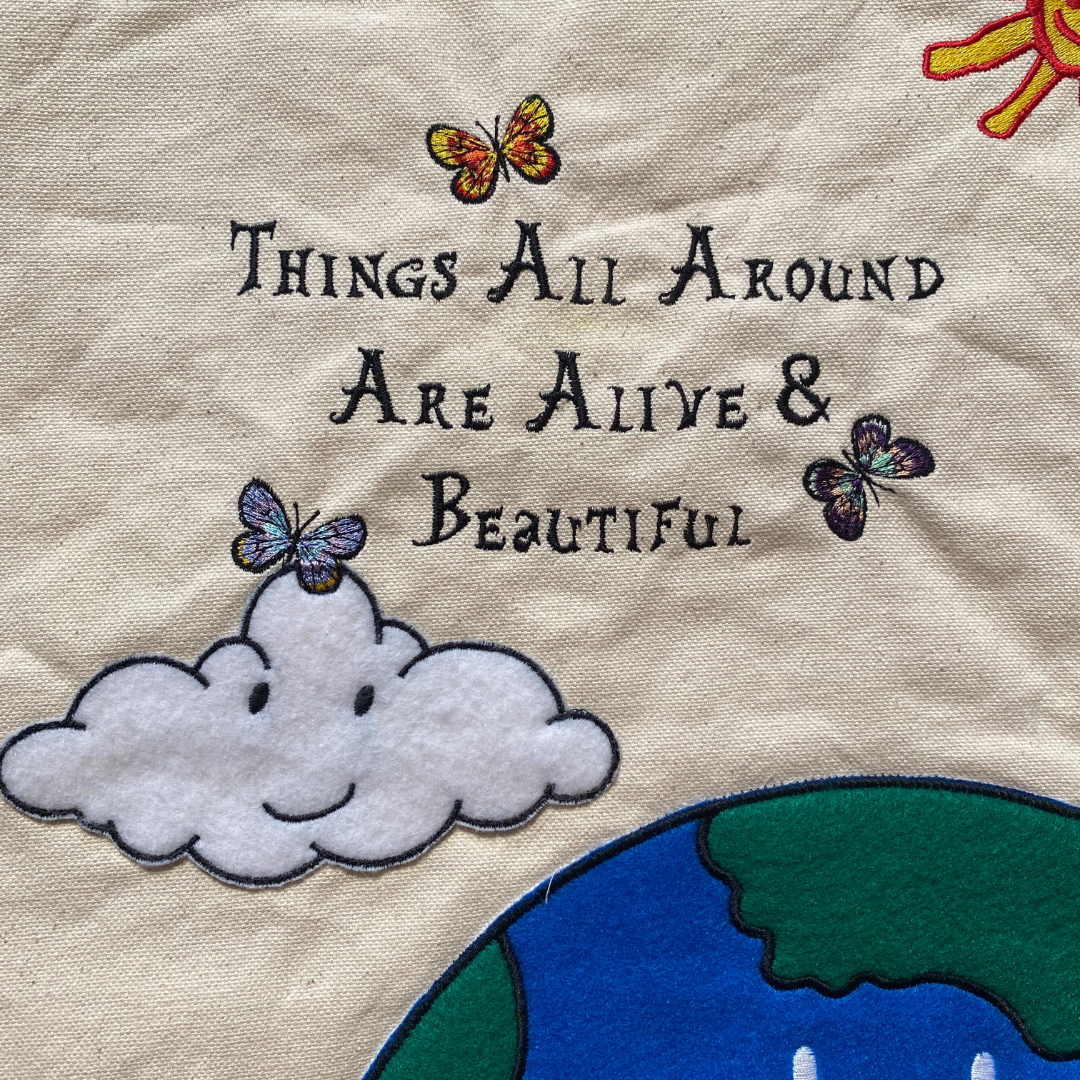 Unapologetic Youth Mother Nature tote bag with eco-friendly design and natural landscape illustration on durable fabric.
