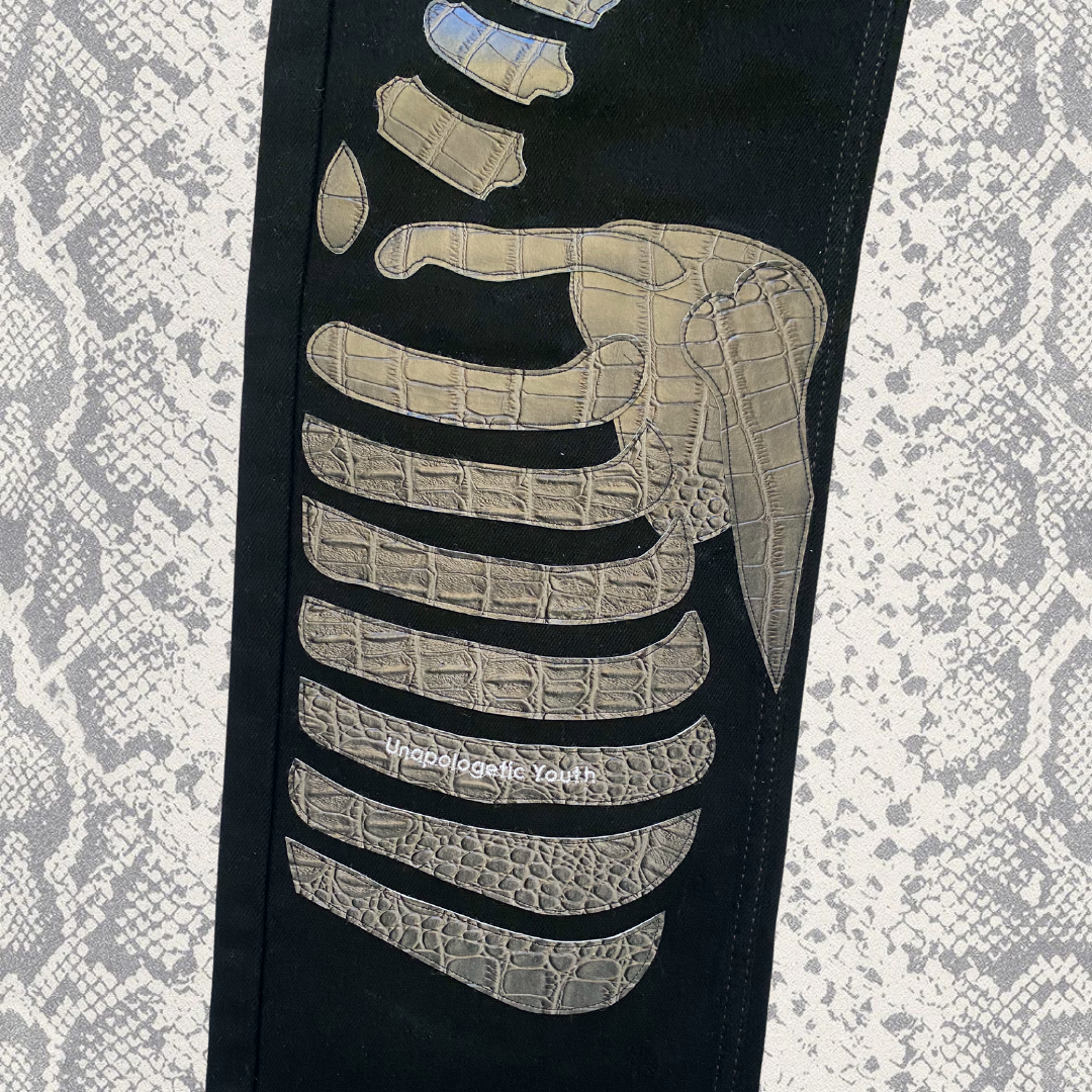 Unapologetic Youth "To The Bone" jeans in 1/1 fit, featuring distressed denim and a slim, stylish silhouette.