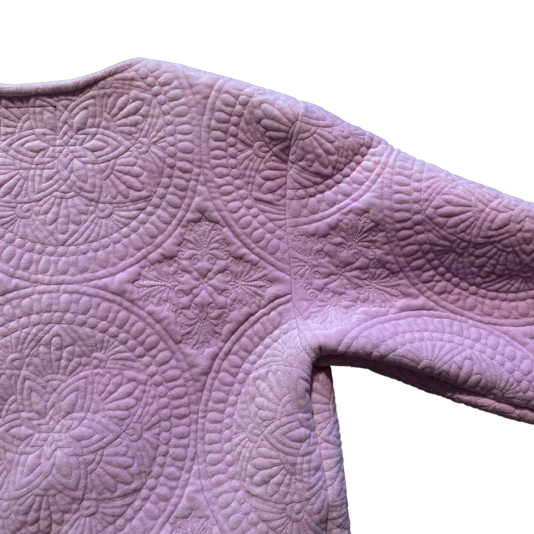 Large lavender cardigan by Unapologetic Youth, showcasing soft knit fabric and relaxed fit, displayed on a neutral background.