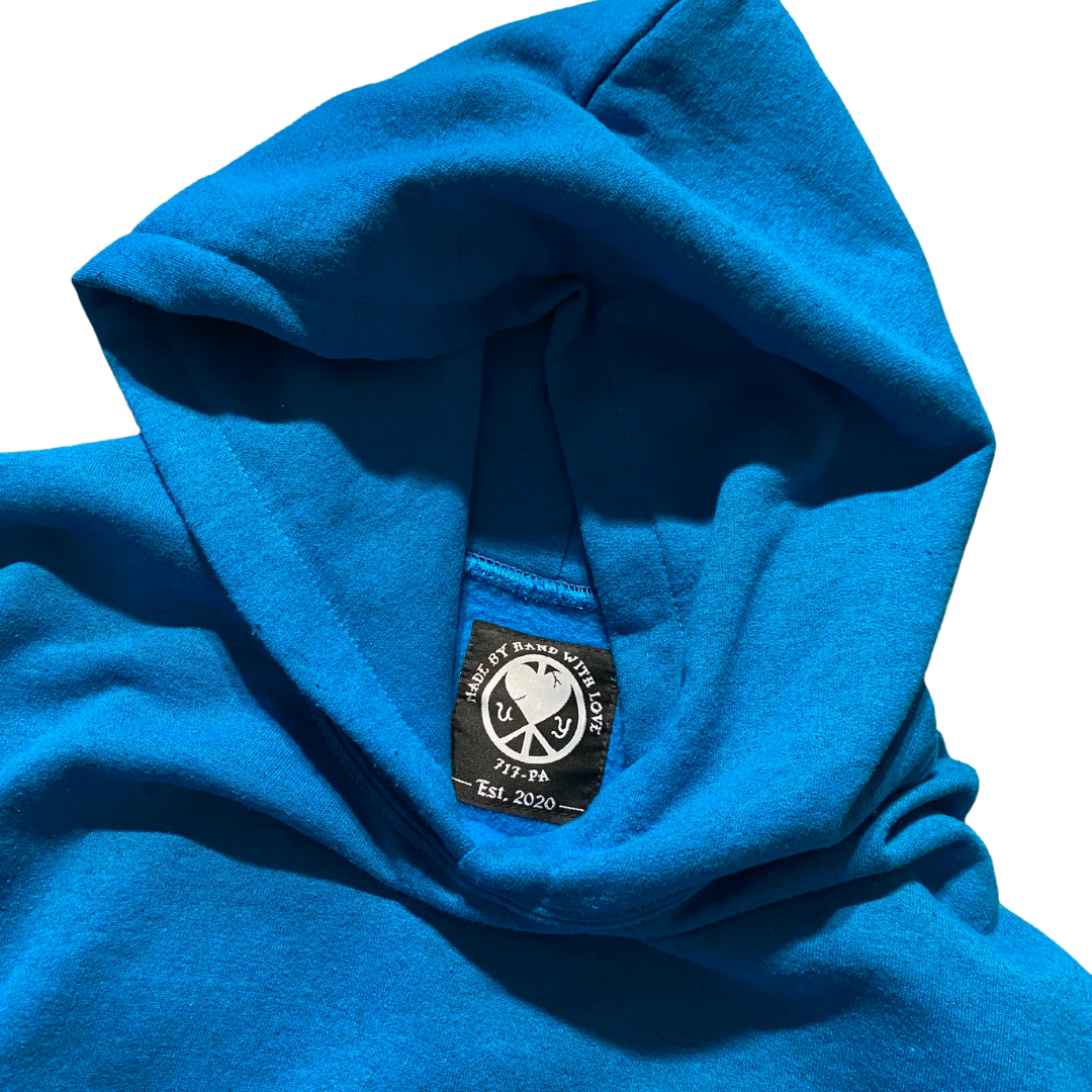 Unapologetic Youth Peace + Love 2XL hoodie with colorful graphic design on front, casual streetwear style.