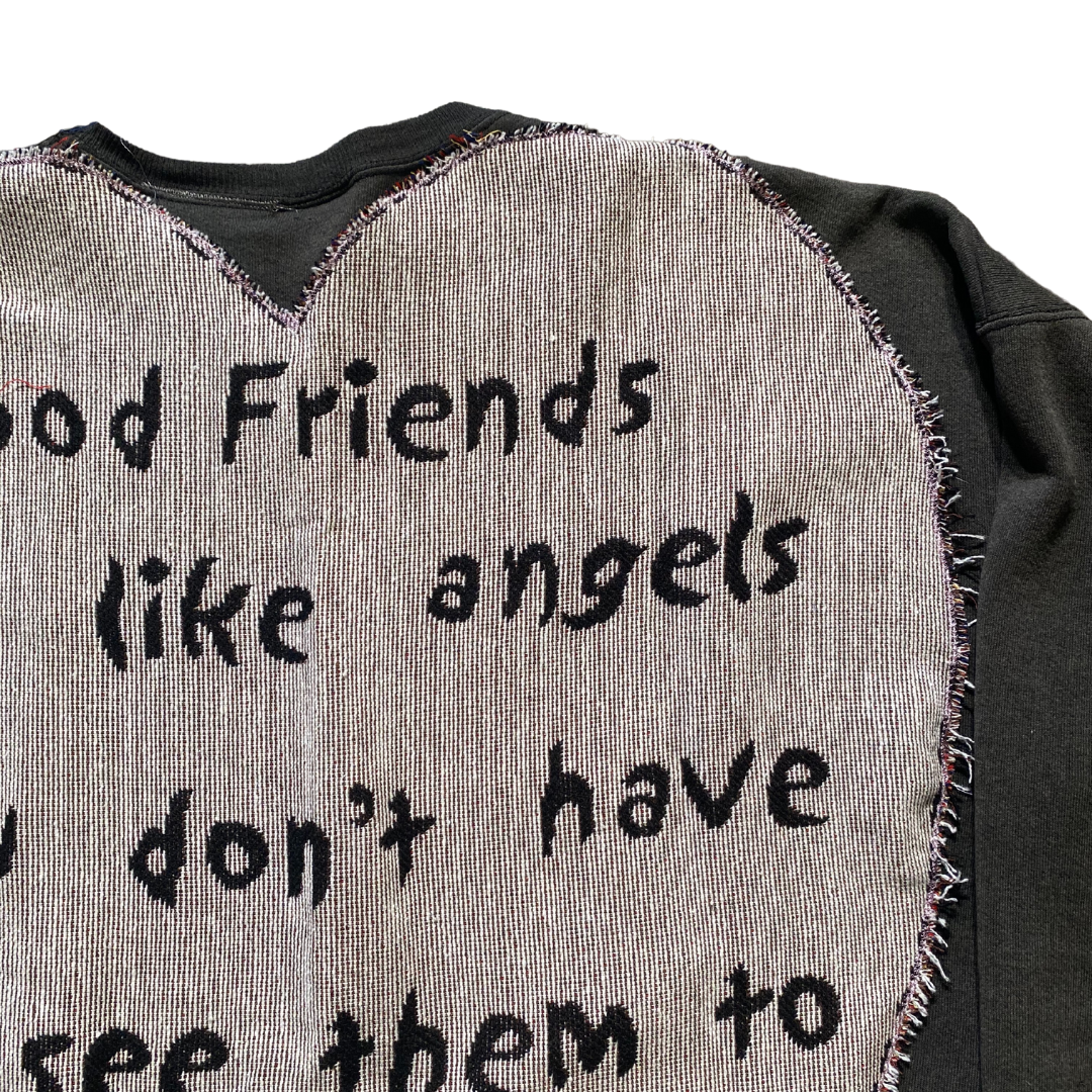 Unapologetic Youth My Dear Friends crewneck or poncho featuring a colorful, artistic design on soft fabric.