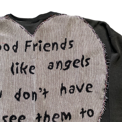 Unapologetic Youth My Dear Friends crewneck or poncho featuring a colorful, artistic design on soft fabric.