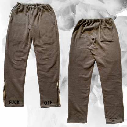 Unapologetic Youth F*cked medium sweatpants with bold text design, soft fabric, and relaxed fit suitable for comfortable casual wear.