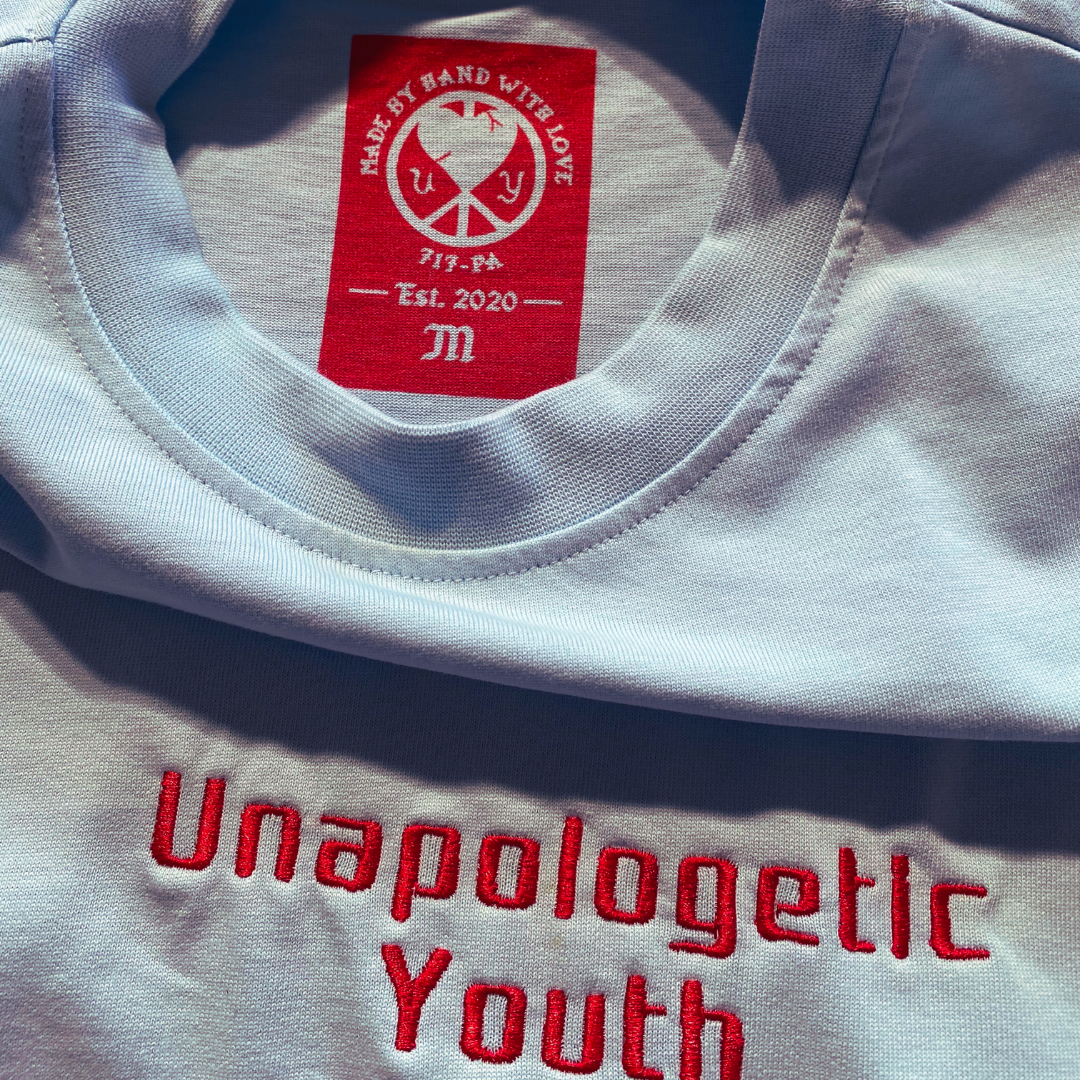 Unapologetic Youth Sanity T-Shirt featuring bold graphic design on black cotton fabric, casual fit and comfortable style.