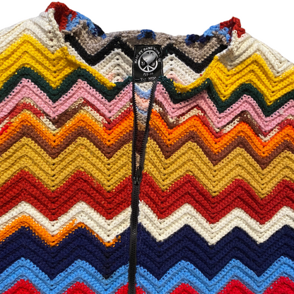 Unapologetic Youth Grandma's Crochet 4/4 T-shirt featuring a colorful crochet design on soft fabric.