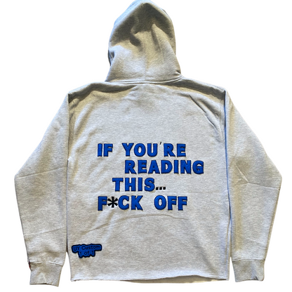 Unapologetic Youth To The Bone hoodie in medium, featuring a black fabric with white graphic text design.