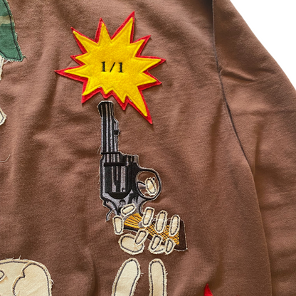 Black "War Torn" hoodie by Unapologetic Youth featuring distressed graphic print and comfortable fit.