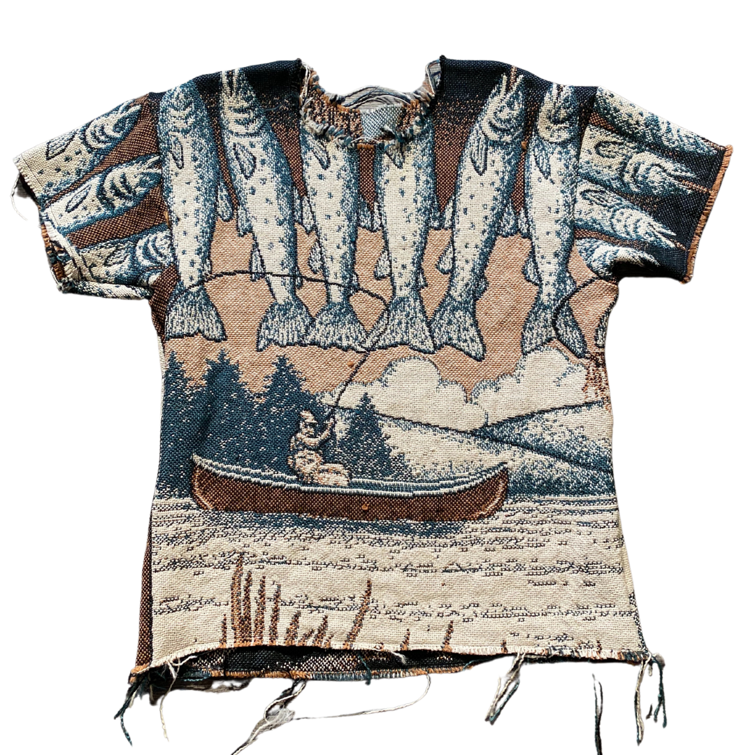 Unapologetic Youth Gone Fishing T-Shirt featuring a casual design with fishing graphics on soft fabric.