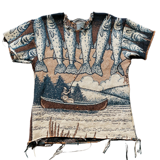 Unapologetic Youth Gone Fishing T-Shirt featuring a casual design with fishing graphics on soft fabric.