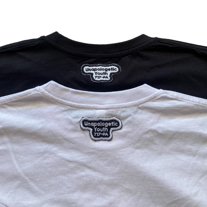 Unapologetic Youth split tee T-shirt with a modern design, featuring a unique split detail on the front.