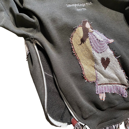Unapologetic Youth My Dear Friends crewneck or poncho in soft fabric with a graphic print, casual and stylish for everyday wear