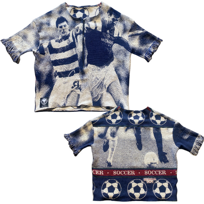 Unapologetic Youth XL football T-shirt featuring bold graphic print on white fabric, casual sportswear for soccer fans