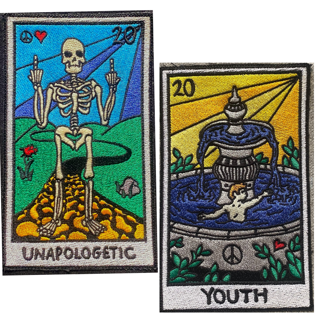 Unapologetic Youth Tarot Reader hoodie featuring bold, artistic tarot card design on a black hoodie, casual and stylish.