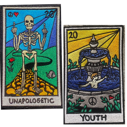 Unapologetic Youth Tarot Reader hoodie featuring bold, artistic tarot card design on a black hoodie, casual and stylish.