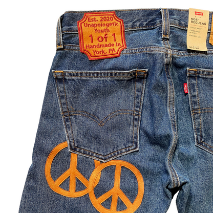 Unapologetic Youth Groovy 30x30 jeans, showcasing classic denim fit and style with visible stitching and pocket details.