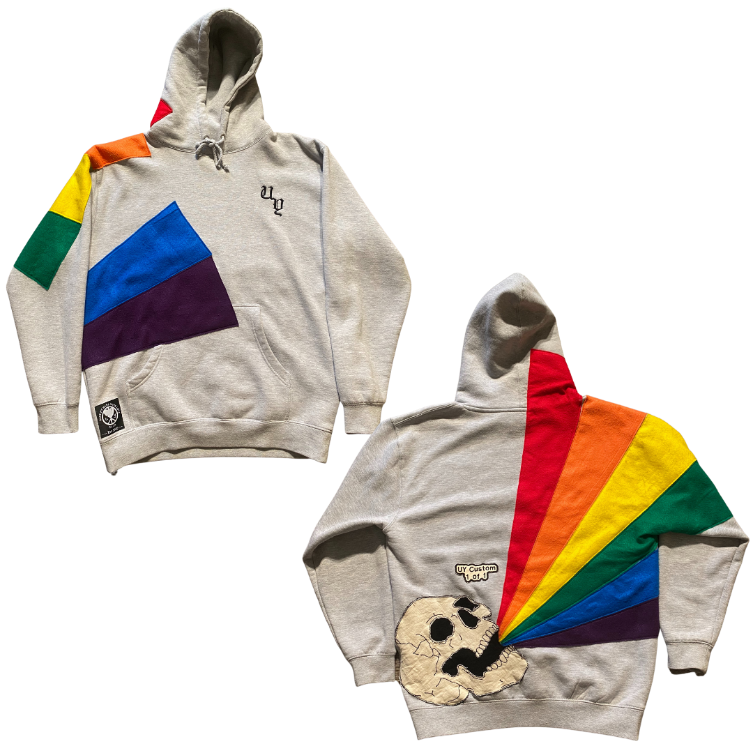Unapologetic Youth Light Beams Large hoodie with graphic design, showcasing a comfortable, casual fit in soft fabric.