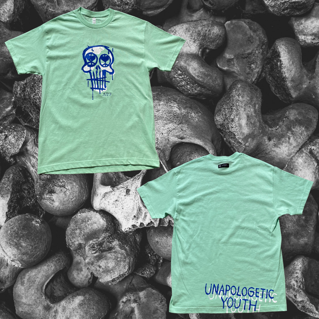 Large Unapologetic Youth T-shirt in black with bold graphic design, casual fit, and soft cotton fabric.